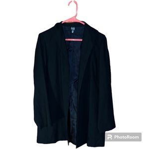 Eileen Fisher Black Wool Open Front Blazer Size Medium